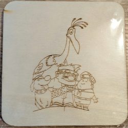 Sous-verre en bois "Là-haut"